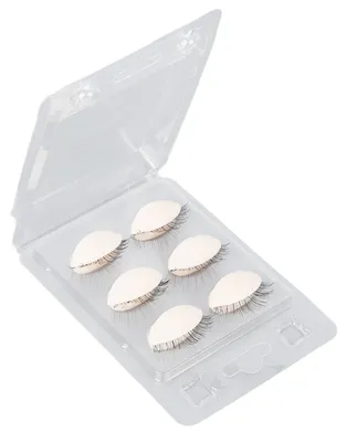 Imagen del producto de 3 pares de párpados para maniquí de cabeza, con pestañas, ideales para practicar la aplicación de extensiones de pestañas, color rosa