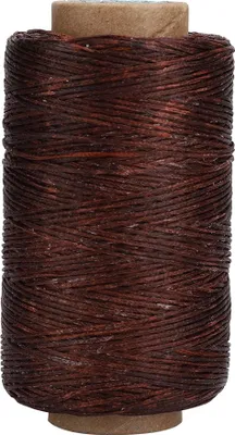 Produktbild von 150D 820,2 ft gewachstes Garn, handgefertigt, flach, zum Nähen, Nähen, Kordel, Zubehör für DIY-Lederhandwerk, dunkler Kaffee