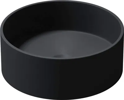 Immagine prodotto di doporro Lavabo da Appoggio, Lavandino Bagno 40x40x15cm, Lavabo Tondo da Minerale Fuso Colossum804, Antracite Opaco