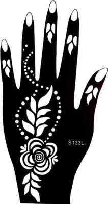 Produktbild von Henna Tattoo Schablone für die Linke Hand