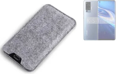 Produktbild von K-S-Trade Filz Handyhülle kompatibel mit Vivo X51 5G Schutzhülle Filztasche Filz Tasche Case Sleeve Handy Hülle Filzhülle grau