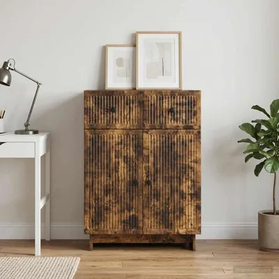 Immagine prodotto di vidaXL Credenza laterale in legno impiallacciato effetto noce, 66 x 34,5 x 90 cm