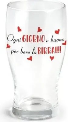 Immagine prodotto di Bicchiere per birra 40 cl con scritta ogni giorno è buono per bere la birra