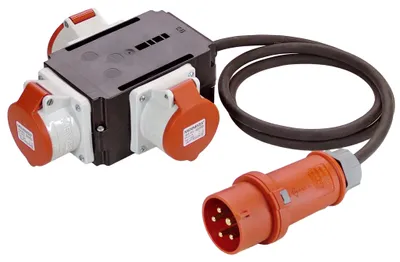 Immagine prodotto di AS Schwabe 60529 MIXO-Stromverteiler 400V "ODER" 32 A 1 CEE-Stecker 32 A, 5polig 400 V IP44 (60529)