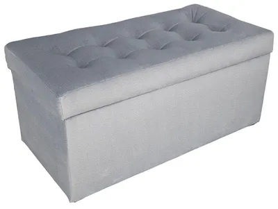 Obrázek produktu pro MG Design, šedý podlahový taburet, 45x90 cm - úložný prostor 100 litrů, nosnost až 300 kg, stabilní tvar, dodávaný v sestaveném stavu, vhodný do obývacího pokoje a chodby