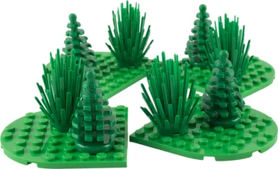 Zdjęcie produktu dla LEGO® MOC 12-częściowy zestaw drzew i krzewów w kolorze zielonym Części 12x - każdy zestaw składany osobno