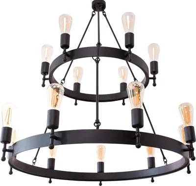 Produktbild von Kronleuchter Crafdeco - Zweistufiger Schwarz Modernes Design Elegante Pendelleuchte für Wohnzimmer Esszimmerlampe Büro Stilvolles Hängeleuchte