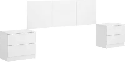 Image de Oliwa - Tête de Lit, 257x34 cm Blanc, Double