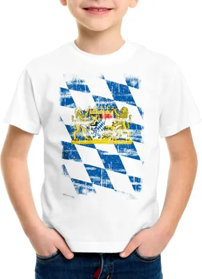 Produktbild von Bayern Vintage Flagge Kinder T-Shirt München  Fussball FC
