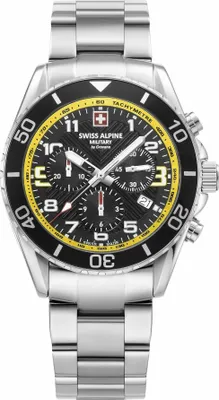 Produktbild von Swiss Alpine Military Herren Uhr Chronograph Analog Quarz 7029.9138SAM Edelstahl