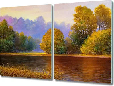 Produktbild von Coloray Küchenbrett Kochplattenabdeckung Hackbrett Schneidebrett Herdabdeckplatte 2x40x52 cm - Fluss Natur