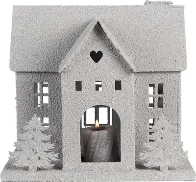 Obrázek produktu pro Clayre & Eef Dekorativní figurka domeček 26x17x24 cm šedá kovová