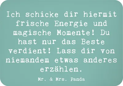 Produktbild von Mr. & Mrs. Panda magnet Spruch Freude und Energie - Meeresbrise - Geschenk, Motivation, Zitat, whiteboardmagnet, Zufriedenheit, das Beste verdient, Kühlschrankmagnet