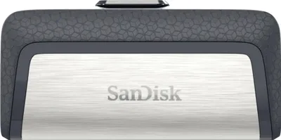 Produktbild von SanDisk Drive USB Ganda Ultra Tipe-C 256 GB, 256 GB, USB Type-A / USB Type-C, 3.2 Gen 1 (3.1 Gen 1), 150 MB/s, Dia, Grau, Silber