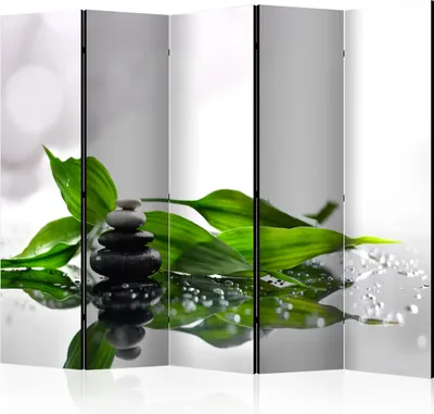 Produktbild von 5-teiliger Doppelseitiger Vlies Paravent - Zen II 225x172 cm Orient b-B-0186-z-c