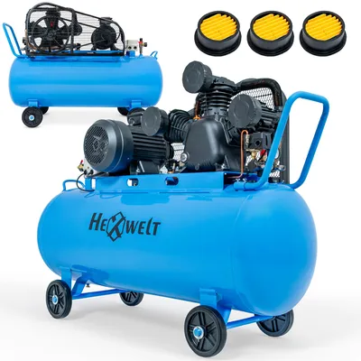 Produktbild von Druckluftkompressor, Kompressor - HW-KO - 150 L Ölschmierung 4 PS 3 kW 420 l/min 8 bar 3-Zylinder Luftkompressor