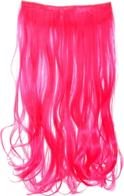 Produktbild von WIG ME UP Haarteil Extension breit 5 Clips gelockt lockig Neonpink YZF-3178-TF2315