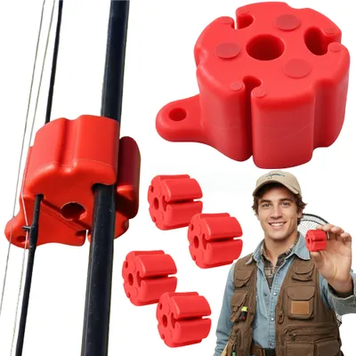 Obrázek produktu pro Držák na pruty silikonové kuličky držáku na pruty READY Rybářské pruty na vázání náčiní Popruh na opasek Balení opasku Držák na hůl červená 4 ks