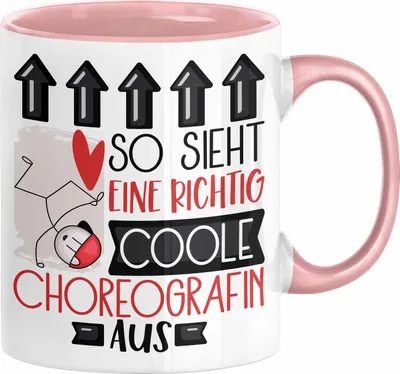 Produktbild von Choreografin Geschenk Tasse Geschenkidee für Choreografin Geburtstag Weihnachten Spruch So Sieht Eine Richtig Coole Choreografin Aus Kaffee-Becher  (Rosa)
