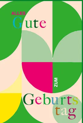 Produktbild von Geburtstag - Karte mit Umschlag - Blockart, grün pink - plastikfrei