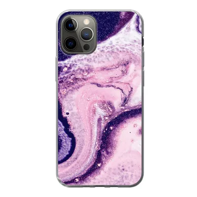 Produktbild von MuchoWow® Handyhülle Schutzhülle Hülle für iPhone 12 Pro Marmor - Glitzer - Chic Silikon Softcase Handy Hülle - Abdeckung