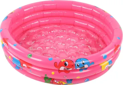 Immagine prodotto di Piscina per bambini interna ed esterna, rotonda, gonfiabile, per bambini, con giochi d'acqua, rosa, 90 cm