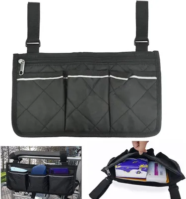 Produktbild von Rollstuhltasche mit Fächern, wasserfest, universell, praktische Aufbewahrung für unterwegs