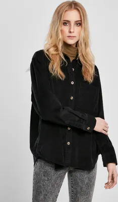 Obrázek produktu pro Dámská košile Urban Classics Ladies Corduroy Oversized Shirt black - 5XL