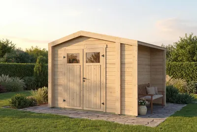 Produktbild von Gartenhaus Killarney, 300x250cm, Naturbelassen, 28mm