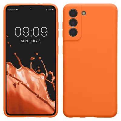 Produktbild von kwmobile Handyhülle für Samsung Galaxy S21 Hülle - weiches Handy Silikon Case - Schutzhülle Cover - Fruity Orange