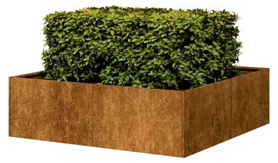 Produktbild von Pflanzkübel Rost 100x100x30 cm Wetterfester Stahl Blumenkübel Pflanzbeet für Garten Balkon Terrasse