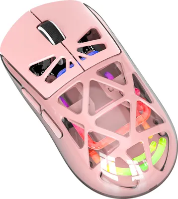Produktbild von M7 Leichte Gaming-Maeuse 2,4G/BT/Kabelgebunden 3 Modi Konnektivitaet Transparente, hohle, wiederaufladbare Computermaeuse mit LED-Leuchten fuer PC und Laptop