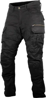 Produktbild von Schwarze Motorrad Cargo Jeans mit Armid Gewebe und Protektoren Bikerjeans(W38 / L32)