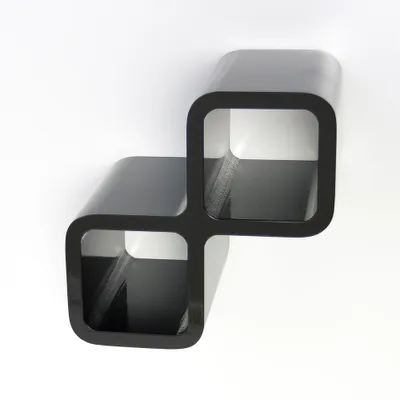 Produktbild von Homestyle4u Design Weinregal Schwarz Hochglanz Cube Regal mit 2 Fächer