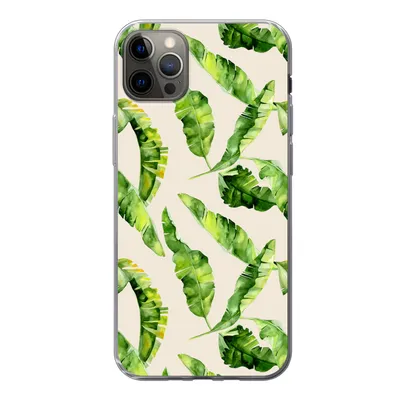 Produktbild von MuchoWow® Handyhülle Schutzhülle Hülle für iPhone 12 Pro Max Blatt - Tropisch - Muster Silikon Softcase Handy Hülle - Hartschale