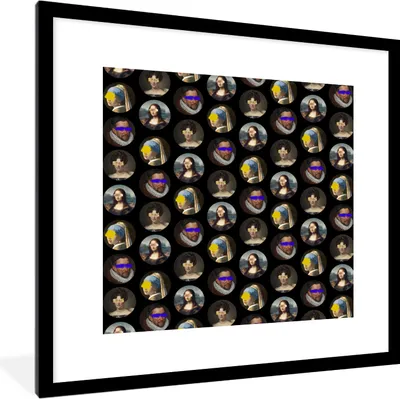 Produktbild von MuchoWow® MuchoWow® Gerahmtes Poster Alte Meister - Muster - Farben 40x40 cm - Poster mit zchwarzem Bilderrahmen - Poster - Plakat im Rahmen