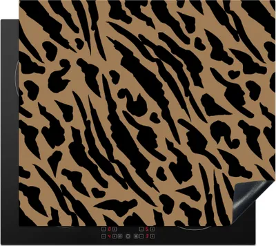 Produktbild von KitchenYeah© Herdabdeckplatte Muster - Design - Pantherdruck , 58x51cm, Küche Deko, Glaskeramikkochfeld Herdabdeckung, Abdeckplatte fùr Kochfeld