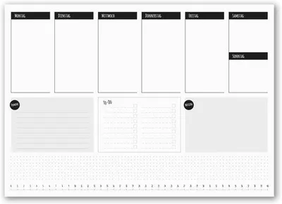 Produktbild von Famanu Wochenplaner Schreibtischunterlage DIN A3 - 25 Blätter - To-Do-Liste und Notizfeld