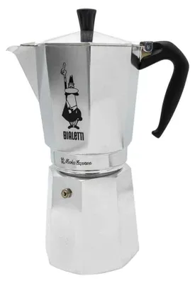Produktbild von Bialetti Moka Express, Mokka-Kanne, Aluminium, Schwarz, Aluminium, 18 Tassen, Moka Express, CE