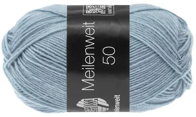 Produktbild von Lana Grossa MEILENWEIT 50 g UNI 4-fach Sockenwolle mit 80 % Schurwolle 210 m Farbe 1375 - Hellblau