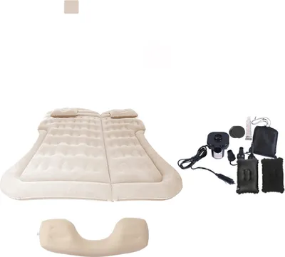 Imagen del producto de Colchón inflable para coche, portátil, tipo "Bed Air", color beige, ideal para camping, con reposapiés