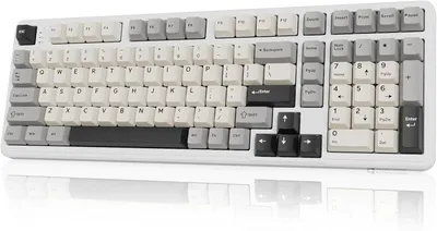 Produktbild von Mechanische Tastatur – Kabellos oder mit Kabel – Für Gaming – Hot-Swap-System – 102 Tasten – Weiß