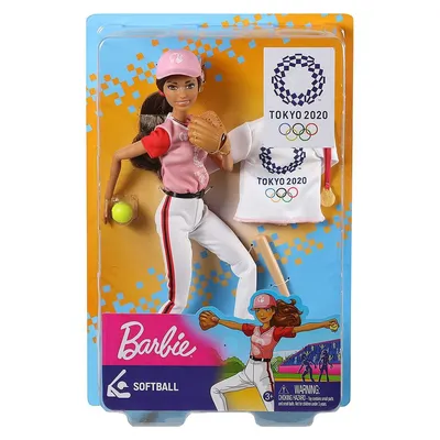 Image de Barbie Professions Sport Softball Poupée de baseball, cadeau et jouet dès 3 ans