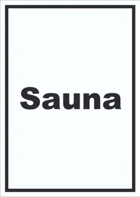 Produktbild von Sauna Schild mit Text Erholung Entspannung hochkant A6 Rückseite selbstklebend
