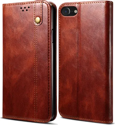 Obrázek produktu pro Pouzdro pro iPhone 8/7/6s/6/SE 2020, kožené flip pouzdro peněženka s funkcí stojánku červené