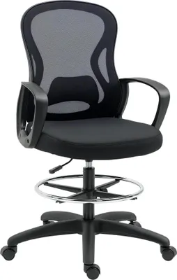 Produktbild von Vinsetto Bürostuhl, 103-123cm Zeichenstuhl mit verstellbarer Fußstütze, Mesh