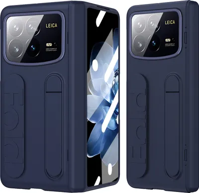 Produktbild von Hülle für Xiaomi Mix Fold 4 Armbandtasche mit Scharnierschutz, Eingebautem Displayschutz, Griff, Ständer Handyhülle Blau