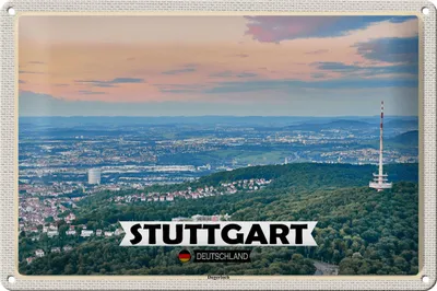 Produktbild von Blechschild Städte Stuttgart Blick auf Degerloch 30x20cm