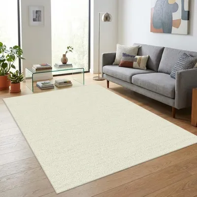 Produktbild von TapisTrend Designerteppich Beige 80x150 cm Moderner, schlichter Teppich mit gesprenkelter Struktur für Wohnzimmer, Schlafzimmer und Esszimmer