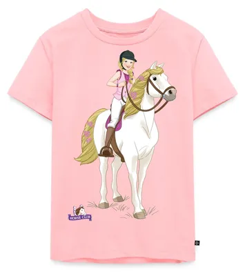 Produktbild von Spreadshirt Schleich Horse Club Sofia posiert auf Blossom Kinder Premium T-Shirt, 122/128 (6 Jahre), Rosa